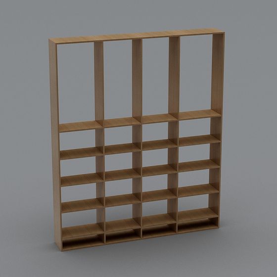 Modern Minimalist 3D Bookshelf Model