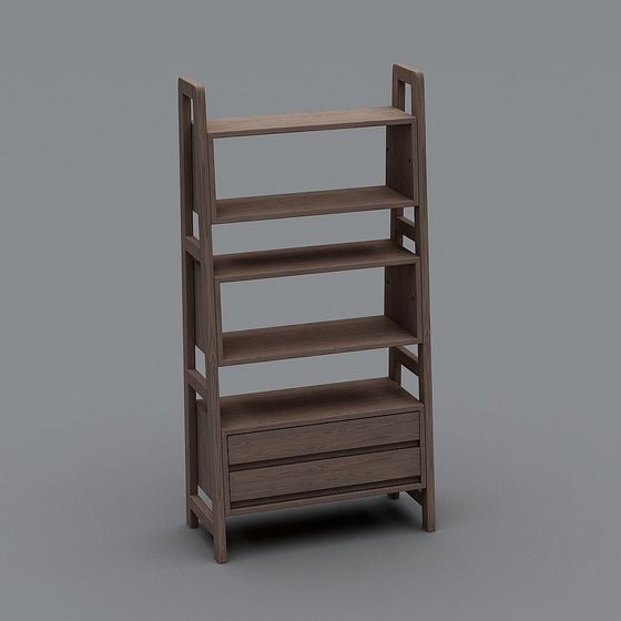 Stylish Minimalist Bookshelf 3D model