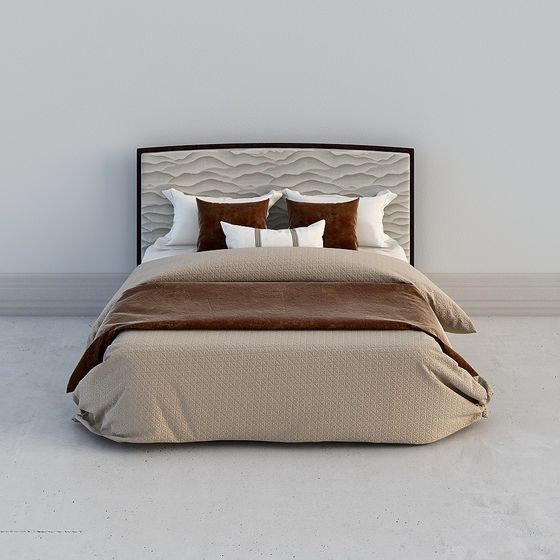 Elegant Low-Poly Bed 3D model for Modern Homes