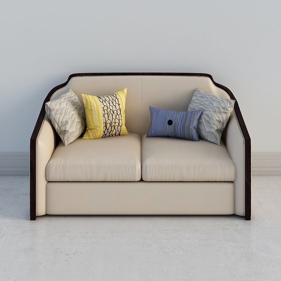 Elegant Low-Poly Sofa 3D model for Modern Interiors