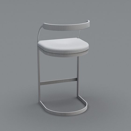 Streamlined Bar Stool 3D model for Modern Interiors