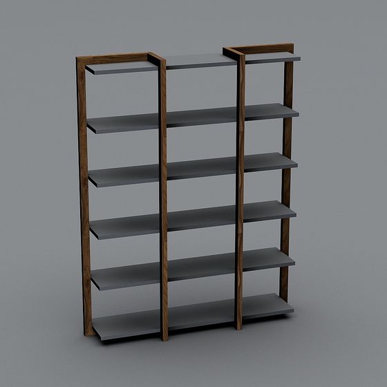 Elegant Low-Poly Bookshelf 3D model