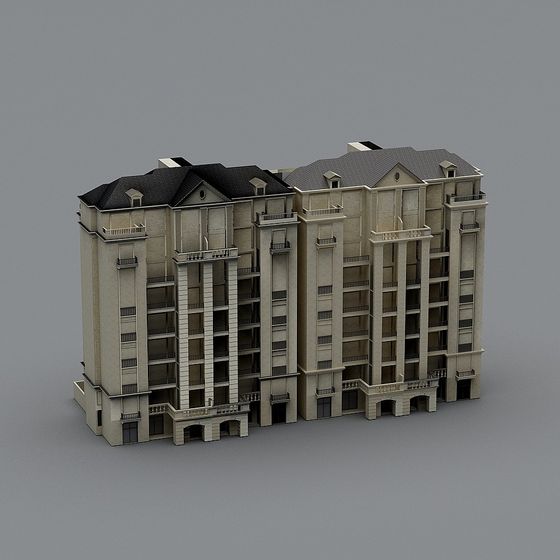 Serene Low-Poly Urban Building 3D model