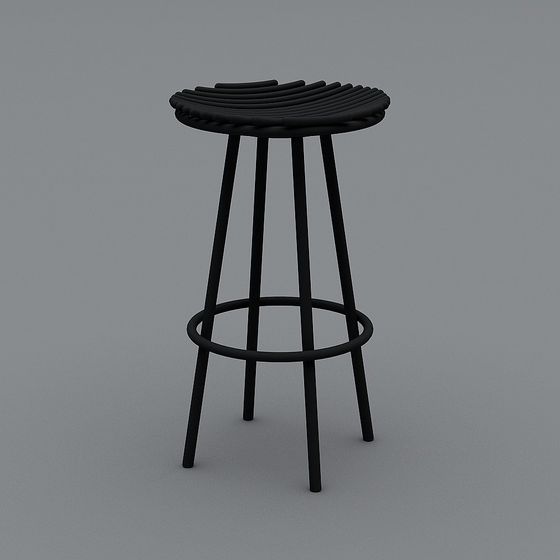 Minimalist Bar Stool 3D model for Modern Spaces