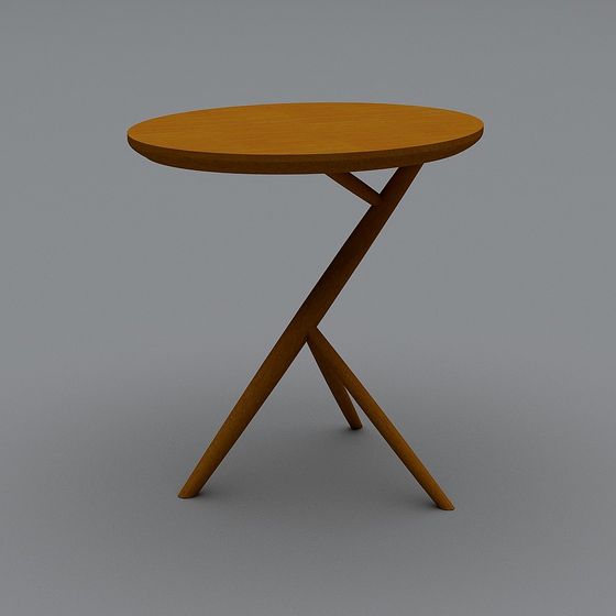Elegant Low-Polygon Round Table 3D Model