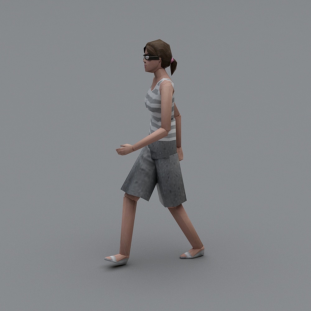 Urban Walker 3D model - Modern Woman in Motion