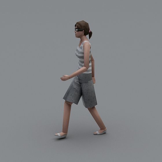 Urban Walker 3D model - Modern Woman in Motion