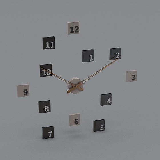 Minimalist Low-Poly Clock 3D model