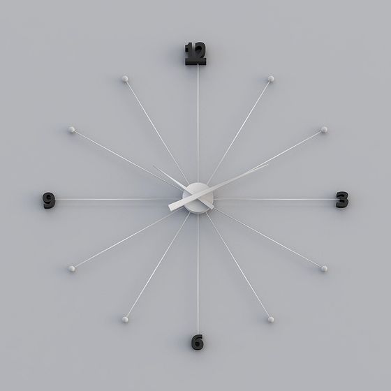 Sleek Low-Poly Clock 3D model for Creative Use