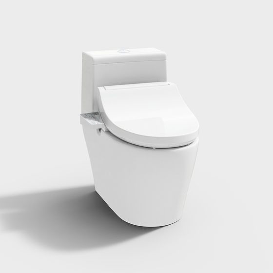 Stylish Smart Toilet 3D model for Contemporary Design
