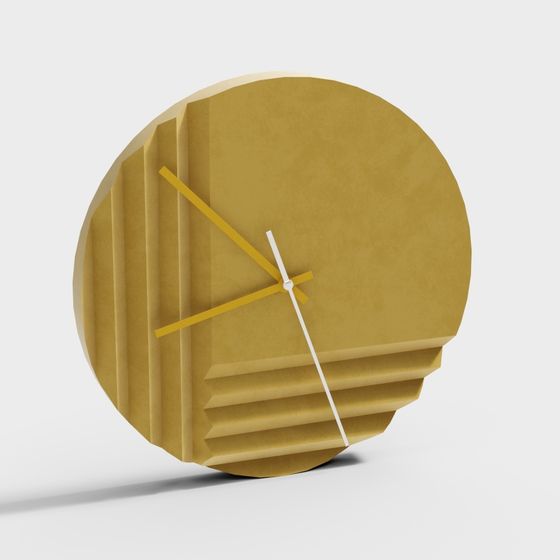 Elegant Low-Poly Clock 3D Model Design