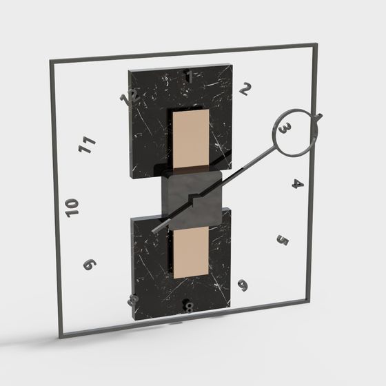Elegant 3D Clock Model Design