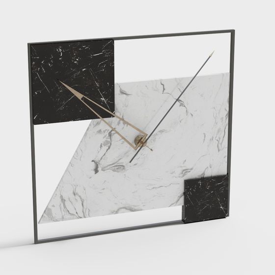 Modern Geometric Wall Clock 3D model
