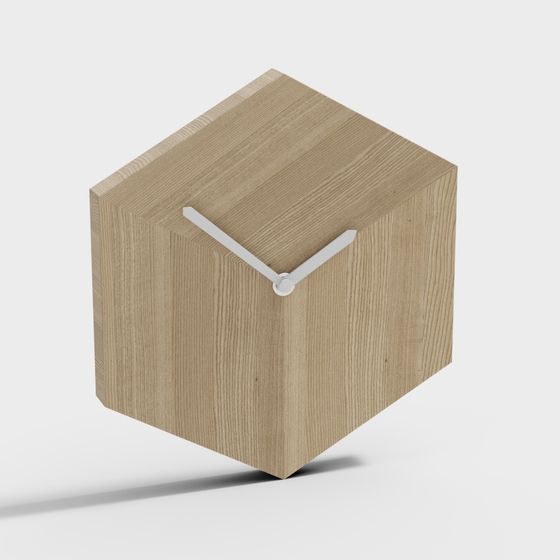 Stylish Low-Poly Cube Clock 3D model