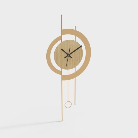Stylish Clock 3D model for Contemporary Spaces