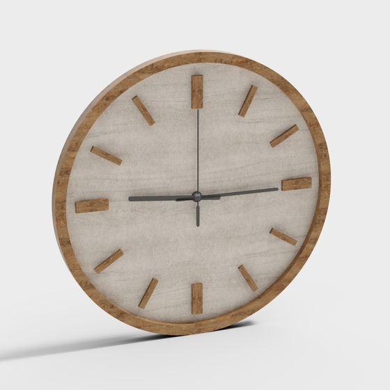 Stylish Natural Clock 3D model for Modern Interiors