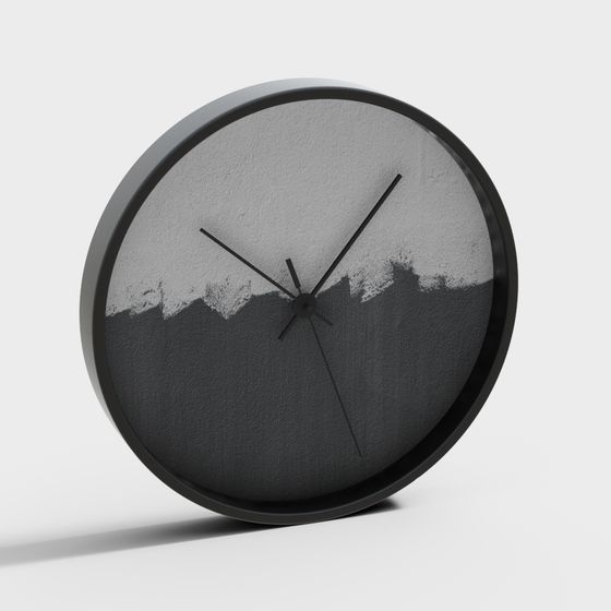 Minimalist Industrial Clock 3D model