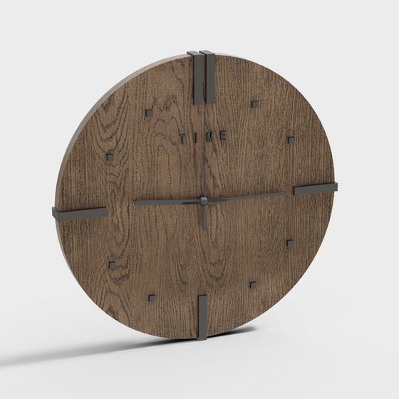 Elegant Low-Poly Clock 3D Model for Creative Spaces