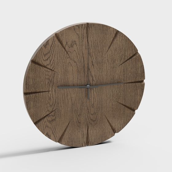 Wooden Forest Clock 3D model