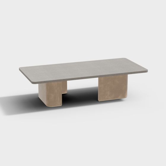 Concrete Long Table 3D model for Modern Aesthetics