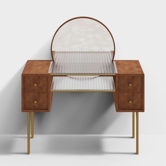 Elegant Vintage-Modern Vanity Table 3D model