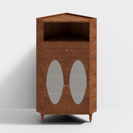 Elegant Vintage Corner Cabinet 3D model for Various Projects
