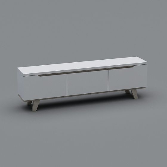 Sleek Low-Poly TV Cabinet 3D model for Modern Spaces