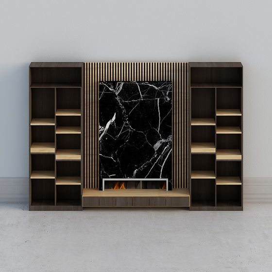Urban Living Room Fireplace Cabinet 3D model