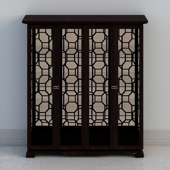 Geometric Window Bookcase 3D model