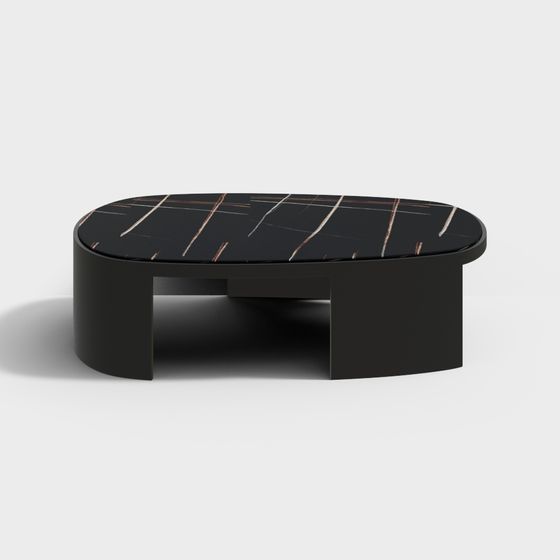 Sleek Oval Coffee Table 3D model for Contemporary Spaces