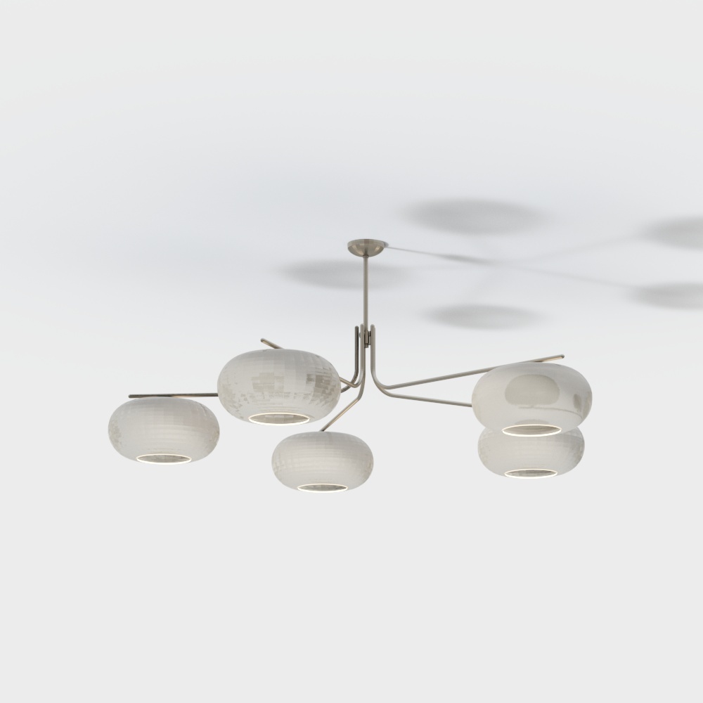 Modern Pendant Light 3D Model – Low-Poly Frosted Shade