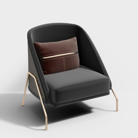 Luxurious Low-Poly Sofa Chair 3D model