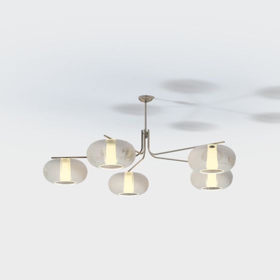 Stylish Low-Poly Chandelier 3D model for Modern Spaces