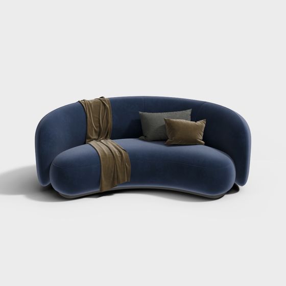 Streamlined Comfort Sofa 3D model