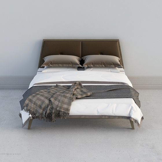 Modern Minimalist 3D Bed Model Design