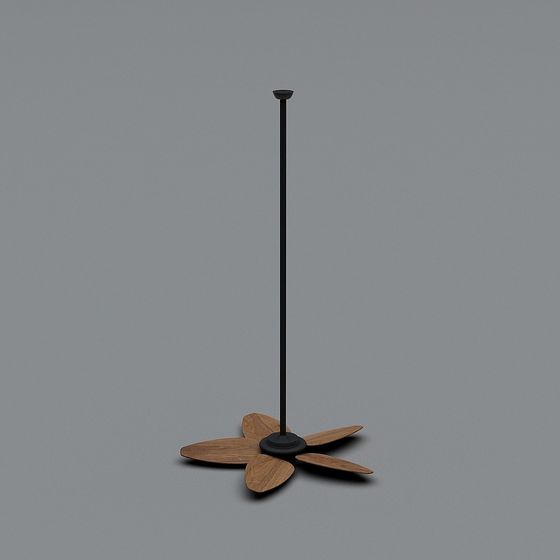 Stylish Wooden Ceiling Fan 3D model for Modern Spaces