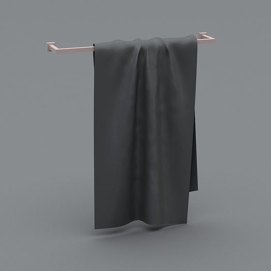 Minimalist Wall-Mounted Towel Rack 3D model