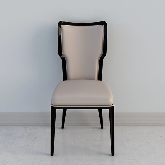 Elegant Black and Gold Chair 3D model