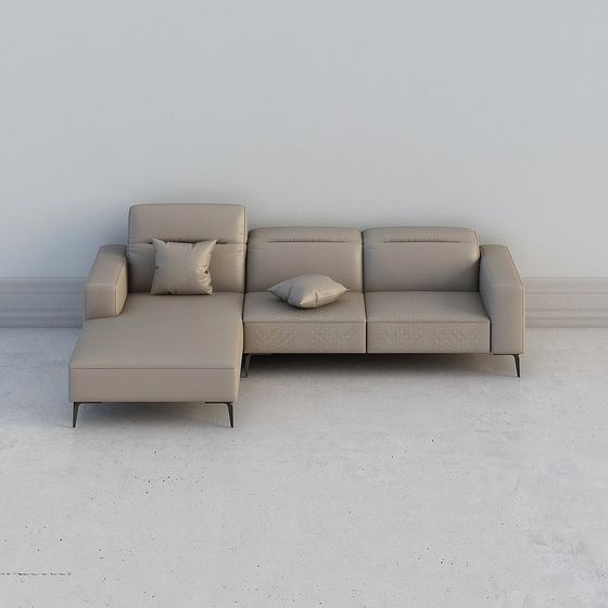 Contemporary Low-Poly Sofa 3D model for Interior Design