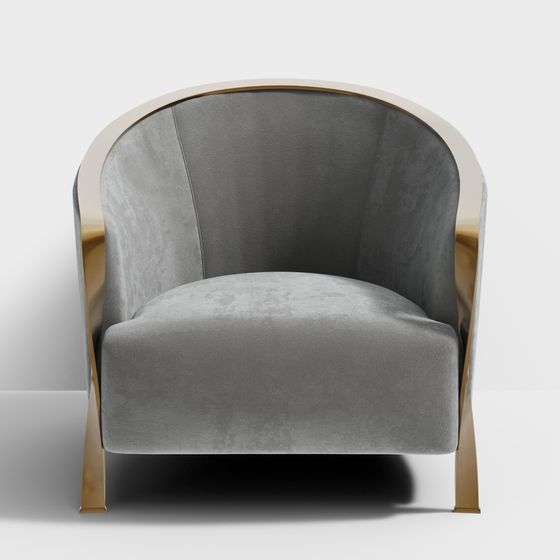 Velvet Lounge Chair 3D model