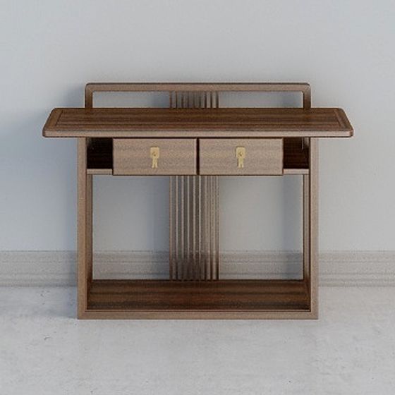 Minimalist Wooden Console Table 3D model