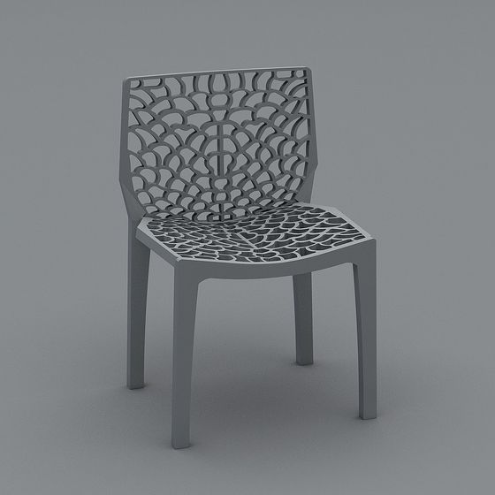 Chic Low-Polygon Chair 3D model for Modern Spaces