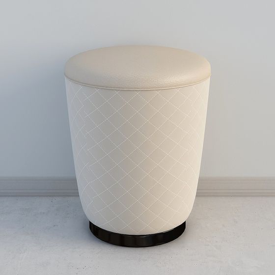 Elegant Leather Stool 3D Model for Modern Interiors