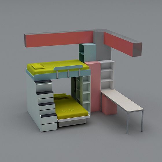 Urban Loft Bunk Bed 3D model