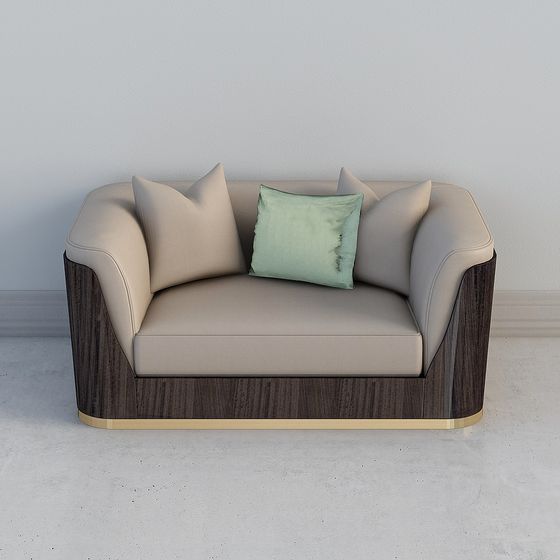 Elegant Low-Poly Sofa 3D Model for Modern Interiors