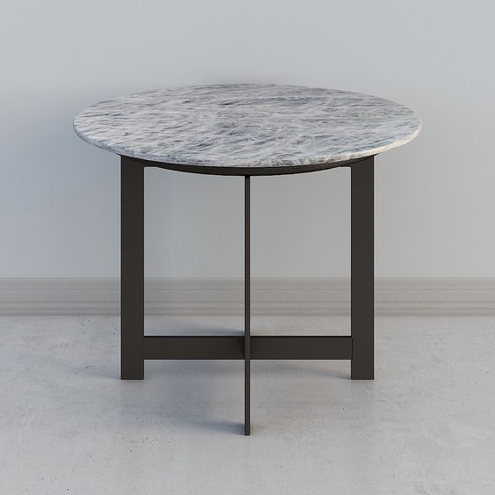 Stylish Low-Poly Round Table 3D model