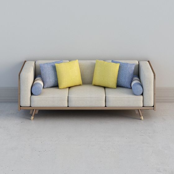 Ghế sofa ba người bằng gỗ Ekin F6307-3 Huina MLMY mới