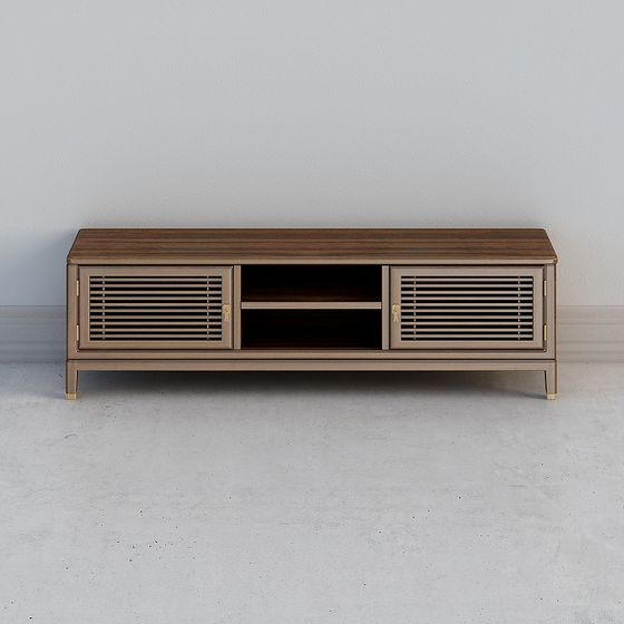 Elegant Low-Polygon TV Cabinet 3D model