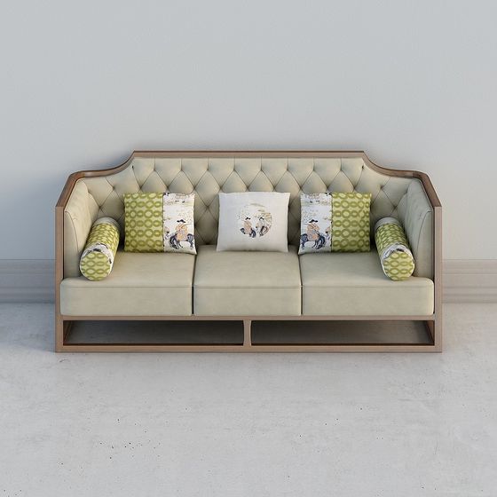 Elegant Low-Poly Sofa 3D model for Modern Interiors