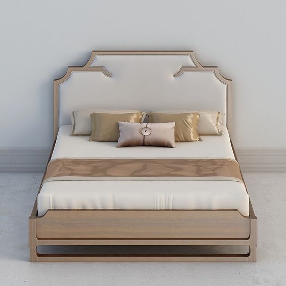 Elegant Modern Bed 3D model